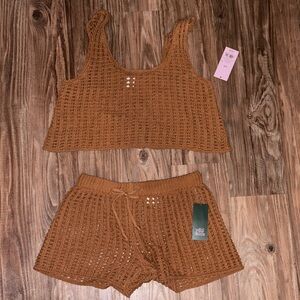 Wild Fable Tan Knit Cropped Tank